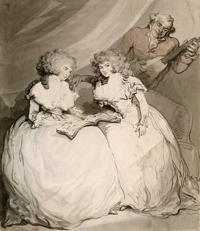 Die Herzogin von Devonshire und ihre Schwester, die Gräfin von Bessborough von Thomas Rowlandson